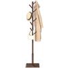 YheenLf Appendiabiti da Terra, Appendiabiti in legno massiccio, 8 Ganci, 3 Hauteurs, per abbigliamento, cappelli, per ingresso, ufficio, Marrone, 30 x 30 x 180 cm