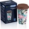 De'Longhi DLSC065 Tazza Termica, Bicchiere Termico per Drink Caldi e Freddi, Thermos in Ceramica a Doppia Parete, Tappo Antiscivolo in Silicone, Capacità 300 ml