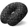 I-TOTAL® - Cuscino da viaggio IN MEMORY FOAM/Cuscino da viaggio per collo Morbido per supporto cervicale/Cuscini Cuscino da viaggio divertente Memory Foam (MATEMATIC)