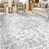 HUGEAR Vintage Tappeto 200x300cm Grigio Antiscivolo Lavabile In Lavatrice Salotto Camera Da Pranzo Sedia Ufficio Tappeti Grandi Rug Esterno Pelo Corto Carpet