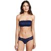 Cosabella Never Say Never Women's Navy Blue Lace Non-Padded Non-Wired Bandeau Bra Small