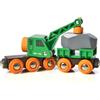 Brio Vagone con Gru - Set 4 Pezzi - Accessorio per Ferrovia in Legno