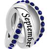 LSxAB Ciondolo per compleanno con pietra portafortuna di 12 mesi, compatibile con braccialetti Pandora, 4.8mm-5.0mm, Rame, Non pietra preziosa
