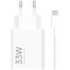 Xiaomi Caricatore Rapido 33W USB-A BHR9956EU con Cavo USB-A a USB-C, Alimentatore da Parete Fast Charging per Smartphone Xiaomi, Redmi, Android e Dispositivi USB-C, Bianco