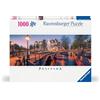 Ravensburger Puzzle 1000 Pezzi, Una sera ad Amsterdam - Puzzle Adulti +14 anni, 98 x 37.5 cm, Puzzle per Adulti Panorama, Collezione Amsterdam, Idee Regalo