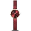BERING Orologio analogico al quarzo giapponese da donna, con cinturino in acciaio inox, 11022-363, Colore: rosso, Bracciale