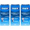 Oral-B Super Floss, filo interdentale, 50 fili pre-tagliati, menta (confezione da 3)