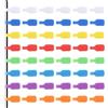 JiaHeHe 48 etichette per cavi, 4,5x2 cm, riutilizzabili, clip colorate per la marcatura dei cavi, fili e linee elettriche, etichette scrivibili senza residui