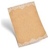 Logbuch-Verlag 25 fogli con design per lettere inviti menù effetto vintage color marrone chiaro con pizzo bianco DIN A4 scrivibili adatti per stampante matrimonio battesimo natale fai da te bricolage