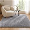 BEIMOTappeto Salotto Pelo Alto Morbido, Shaggy Lavabile, Tappeto Camera Da Letto, Antiperdite, Ingresso Interno, Antiscivolo per Soggiorno, Grigio, 120x170cm