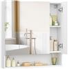 VASAGLE KAILYN Collezione - Armadietto Bagno da Parete con Ante a Specchio, Mobiletto Pensile Bagno, Ripiani Regolabili, Stile Moderno, 16,5 x 70 x 75 cm, Bianco Nuvola BBK129W01