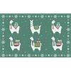 Vilber Tappeto Fiamme Verde-02 (40 x 65 cm), PVC Poliestere, Antiscivolo, Lavabile, Resistente al Calore, con Possibilità di Passeggiate da Tavolo e Tovaglie Single.