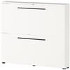 GERMANIA DIE MÖBELMACHER Germania scarpiera 2575-84 GW-Utah, in Bianco, con spazio per 8 paia di scarpe, profondità ridotta, ideale per corridoi stretti, 100 x 85 x 19 cm (LxHxP)