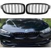 HSDOMTO Griglia ABS F30, Griglia anteriore per BMW Serie 3 F30 F31 F35 320i 328i 328d 330i 335i 2012-2018 (Griglia a doppie lamelle lucide nere, 2 pezzi)