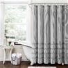 Lush Decor Tenda da doccia in cotone tinto in filato vintage, 182,9 x 182,9 cm, nero