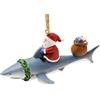 Cape Shore Babbo Natale che cavalca squalo nautico pesca ornamento