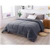 KASENTEX Piumino Sherpa super morbido di lusso, in pile reversibile, imbottitura alternativa in piuma d'oca, lavabile in lavatrice, grigio Excalibur, misura Twin/Twin XL