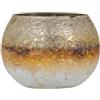 BigBuy Home Portacandele 18 x 18 x 14 cm Vetro Grigio Bianco