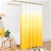 Mrs.Naturall Tende da doccia gialle per bagno, in tessuto impermeabile a nido d'ape, set di tende da doccia primaverili con ganci per accessori decorativi per il bagno con girasole luminoso, 183 cm