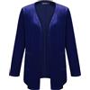 Kyzoeyou - Blazer da donna, cardigan con tasche, a maniche lunghe, aperto sul davanti, in velluto, per lavoro e ufficio, orlo irregolare, XL
