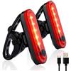 Volcano Eye Luce posteriore per bicicletta (2 pezzi), luce di sicurezza USB ricaricabile ultra brillante LED rosso facile da installare ad alta intensità per bici da strada, caschi