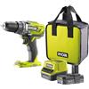 Ryobi Trapano Avvitatore a Batteria 18V ONE+ con Batteria 2,0Ah e Caricabatterie, 50 Nm, Mandrino Autoserrante 13 mm, 2 Velocità, 24 Regolazioni di Coppia, LED Integrato, R18DD3-120S
