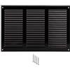 TURVENT Griglia di Ventilazione 300x200 mm in Metallo Nero con Rete Antinsetti - Griglia Aerazione per Parete e Soffitto - Copertura per Ventilazione e Sistemi di Estrazione Aria HVAC