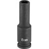 QUARKZMAN Presina a Impatto Profondo 3/8 Drive Quadrato Acciaio CR-MO Nero | 8mm Metrico, 6 Punti, 65mm 2.56 Lunga, Grado Industriale, per Casa Auto Dadi Bulloni Riparazione
