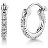 Langro Living Brandlinger ® Orecchini (paio) d'argento sterling 925 placcato in oro (18 carati), creoli con zirconi, diametro esterno degli creoli: 12,5mm