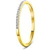 MIORE Anello Veretta Donna, Vero Oro Giallo 9KT 375 Diamanti Naturali Ct. 0,08. Vera Eternity di brillanti, Fede anallergica.