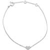 Miore Bracciale Donna Cuore Catena Diamanti 0.08 carati Oro Bianco 9 carati 375- centimetri 17.5