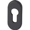 FSB 0 17 1757 00010 0810 Cilindro profilato, Rosetta PZ Ovale, 32,5 x 70 x 7 mm, Alluminio Nero Opaco, Argento