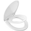 RAM ONLINE Ram® Sedile WC bianco Soft Close con funzione di sgancio rapido, sedile WC per la famiglia con sedile integrato per bambini, vasino per bambini, sedile WC con cerniere regolabili, forma a O