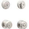 Kwikset 991 Juno Entry Knob e Single Cylinder Combo Pack Deadbolt con SmartKey in nichel satinato