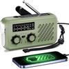 Fuhuihe Radio di Emergenza 3 in 1 con Manovella e Solare, Torcia LED, Powerbank 2000mAh, Radio AM/FM Portatile, Allarme SOS, Ricarica Rapida USB-C per Sopravvivenza e Campeggio