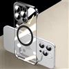 FAOMSEBS Senza Bordo Trasparente Cover per iPhone 13 Pro Max, Compatibile con MagSafe [Protettore per Lenti Fotocamera] (Sensazione di Metallo Nudo) Custodia Sottile per iPhone 13 Pro Max 6,7'', Nero