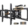 Perlegear Full Motion Supporto TV a Parete da 42-90 pollici e 68kg, Staffa TV preassemblato con rotazione, inclinazione, estensione fluide, VESA Max 600x400mm, PGLF11