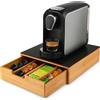 Cassetto porta capsule in legno di bamboo e vetro