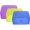 Exacompta - Rif. 611808SETD - Set di 3 supporti da parete orizzontali CRYSTAL, espositori da parete A4, 3 armadietti, cestini da parete, dimensioni del set: 79 x 38,2 x 7,2 cm, 3 colori assortiti