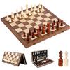 WDKXCN Scacchiera Magnetica Da Viaggio [39x39 cm], 2 in 1 Dama Gioco Da Tavola Chess Board, Pieghevoli Scacchiera Portatile, Giocattoli e Regali, Scacchiera per Bambini e Adulti