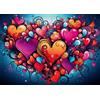 Ulmer Puzzleschmiede - Puzzle da 1000 pezzi cuore - Collage di cuore vivace e creativo con simboli vivaci, puzzle a forma di cuore con qualità Made in Germany