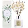 Airkeep Profumatore per Ambienti Jasmine Lily, Profumatore per Ambienti con 8 Bastoncini di Fragranza, Diffusore di Fragranze per Bagno, Appartamento, Decorazione della Casa, 100ml