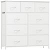 Somdot Cassettiera in Tessuto, Mobiletto Salvaspazio per Soggiorno, Studio, Cameretta, Ingresso, Cassettone Camera da Letto, 30P x 100l x 99H (9 Cassetti), Bianco