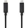 Nedis Cavo USB - USB 3.2 Gen 1 - Connettore USB-C™ - Connettore USB-C™ - 60 W - 4K@60Hz - 5 Gbps - Nichelato - 3.00 m - Rotondo - PVC - Nero - Scatola