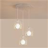SENQIU 3 Luci Lampadario a Sospensione Vintage, E27 Metallo Bianco