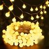 Adispotg Luci LED fiocco di neve, 20ft 40 Luci Natalizie Catene Luminose, 2 modalità di illuminazione, Decoractive per Camera da letto,Matrimonio, esta,Compleanno (Palla bianca)