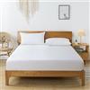 bienDo Lenzuolo con Angoli 140x200 cm Matrimoniale Francese, in Bambù e Seta Vegana, Altezza 35 cm, Biancheria da Letto Rinfrescante per Estate, Antibatterico, Bianco