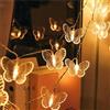HHMTAKA Farfalla di luci a LED da 3 m, 20 pezzi, con USB, decorazione per Natale, matrimonio, compleanno, San Valentino, feste, camera da letto, interni ed esterni (bianco caldo)