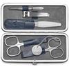 nippes Solingen Set Manicure Vintage, 5 pezzi, astuccio in cuoio bovino antico con cornice, strumenti nichelati, morbida pelle scamosciata interna, set unghie Made in Solingen/Germany