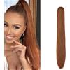 Dcbaboo Coda di Cavallo Extension Capelli Lisci Coda Capelli Extension con Pinza 55cm Posticci per Capelli Dritti Coda Finta per Capelli Sintetici Lunghi Ponytail Naturale, Auburn chiaro